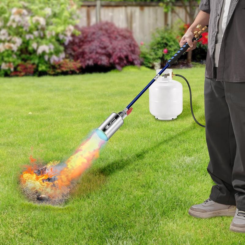 1,800,000 BTU Propane Torch Weed Burner Kit with Storage Bag, Weed Torch with 10 FT Hose, Self Igniter Weed Flame Torch for Fire Pit, Roofing, Melting Snow and Ice