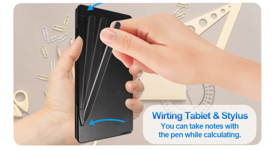 Solar Battery Dual Power Multifunction Calculator with Handwriting Board