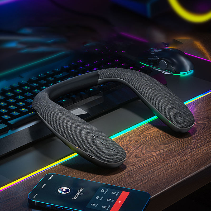 Neckband Bluetooth Speakers Stereo Sound Box Hands-free Microphone