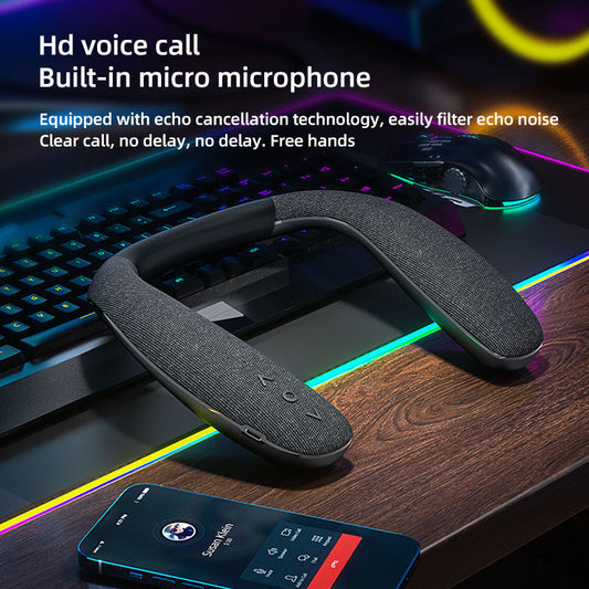 Neckband Bluetooth Speakers Stereo Sound Box Hands-free Microphone