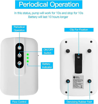 ✨🔥 Lithium Battery Powered Portable Aquarium Air Pump