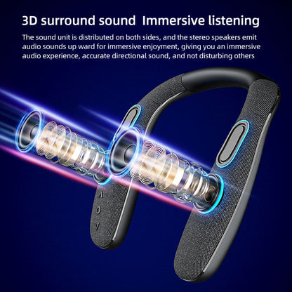 Neckband Bluetooth Speakers Stereo Sound Box Hands-free Microphone