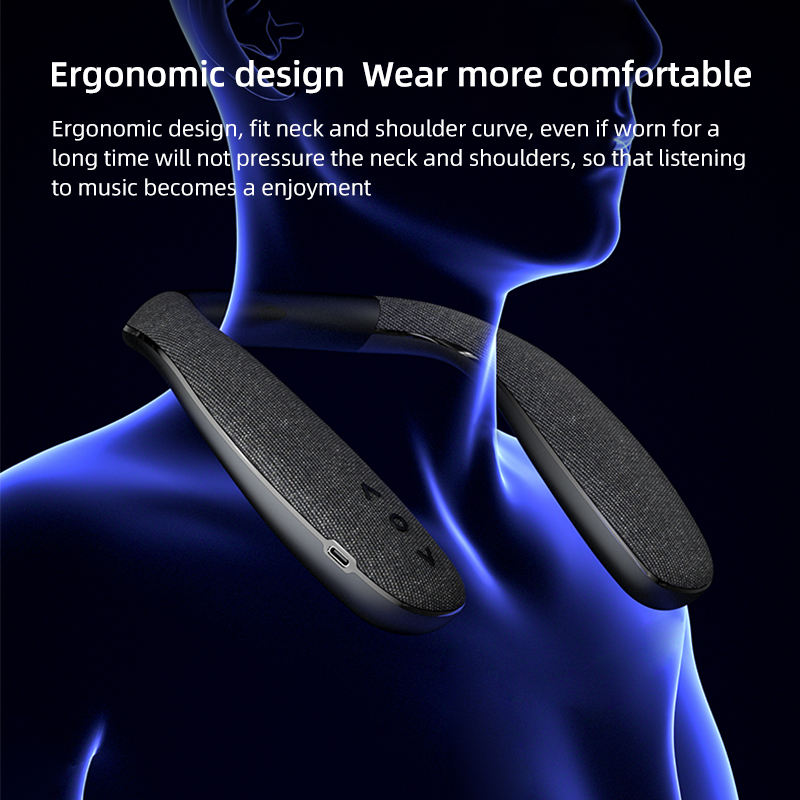 Neckband Bluetooth Speakers Stereo Sound Box Hands-free Microphone