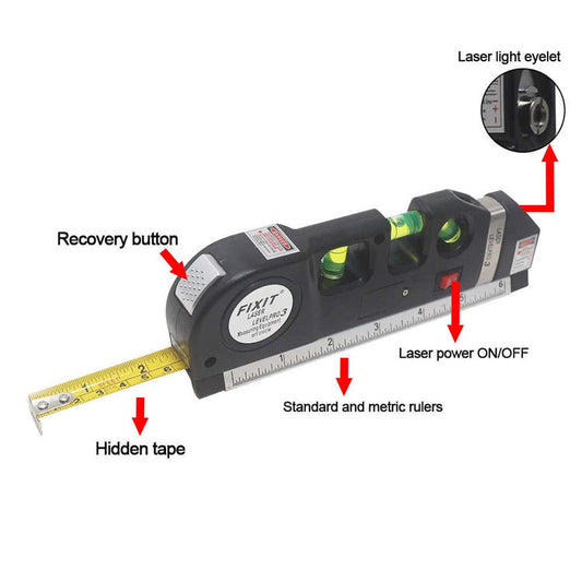 Multipurpose 4 In 1 Laser Levels Ruler