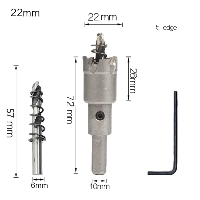 Tct Hole Saw For Metal Cutting Carbide Tipped Hole Drill Bit For Stainless Steel