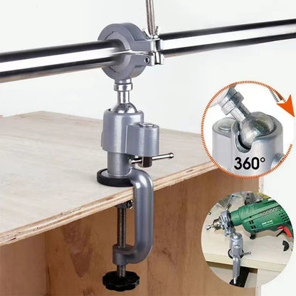 Table Bench Vises Clamp for Drill/Electric Grinder, 360° Aluminum Alloy Rotating Stand for Universal Wood Working Jewelry Making