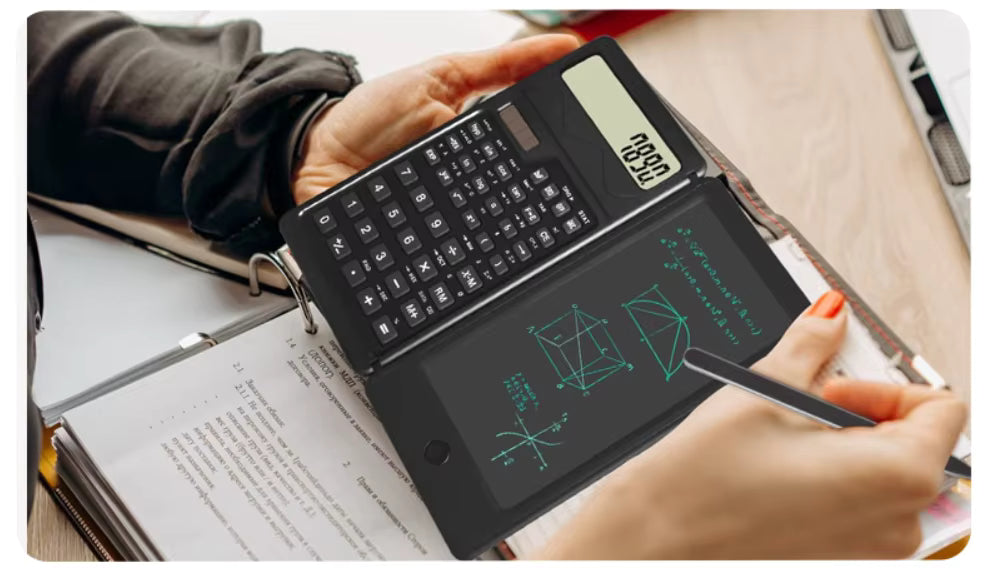 Solar Battery Dual Power Multifunction Calculator with Handwriting Board