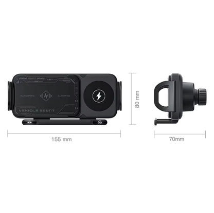 Smart 2-in-1 Auto-Rotating Car Phone Holder Wireless Charger Mount