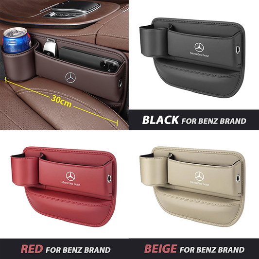 Exclusive Leather Car Seat Storage Box With Water Cup Holder