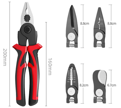 5-in-1 Interchangeable Head Pliers Tool Set