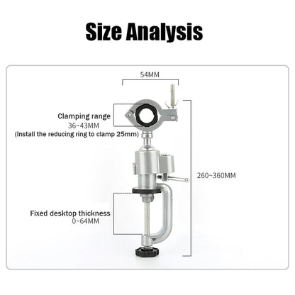 Table Bench Vises Clamp for Drill/Electric Grinder, 360° Aluminum Alloy Rotating Stand for Universal Wood Working Jewelry Making