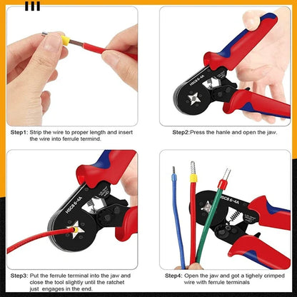 Ratchet Tubular Terminal Wire Crimpers Set