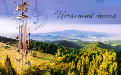 Pure hand-made Copper Horse wind chimes