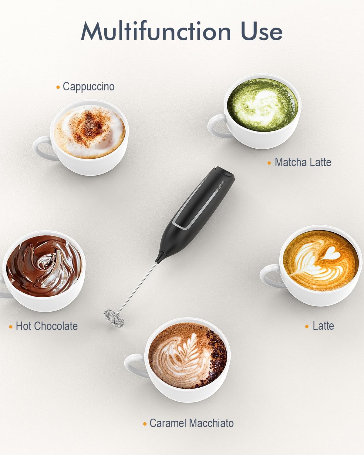 Rechargeable Coffee Beater & Egg Whisker - High Quality & Portable