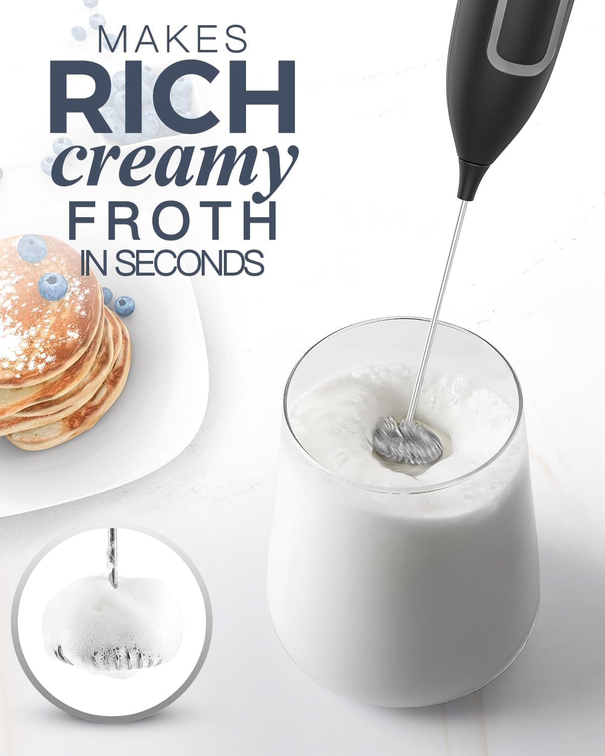 Rechargeable Coffee Beater & Egg Whisker - High Quality & Portable