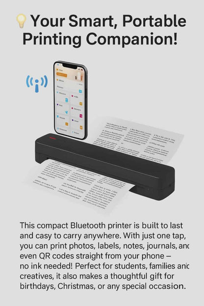 Modern Wireless Bluetooth A4 Inkless Smart Printer