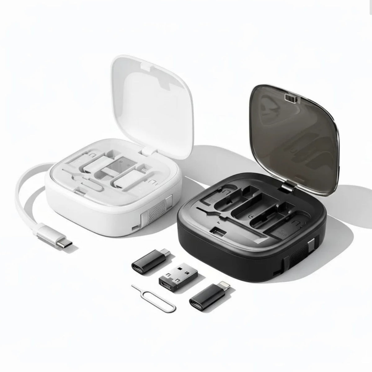 All-in-One Retractable Charging Cable Kit – Fast Charging (Up to 60W), Compact Travel Organizer for All Devices