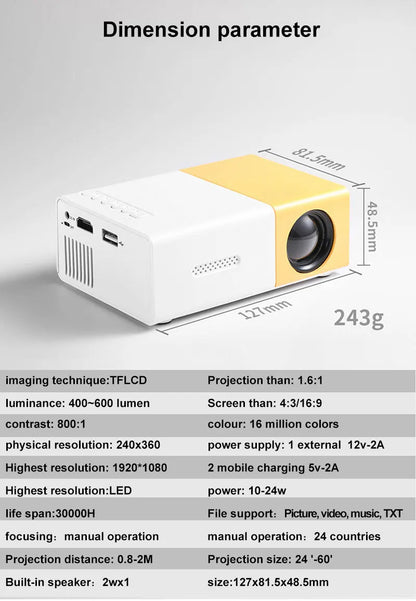 Smart Mini Pocket Projector