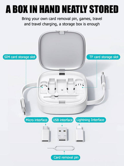 60W Retractable Data Cable Multifunctional Storage Box