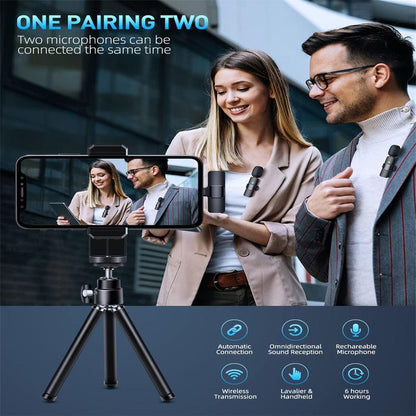 Wireless Lavalier Microphones for iPhone, Android, iPad