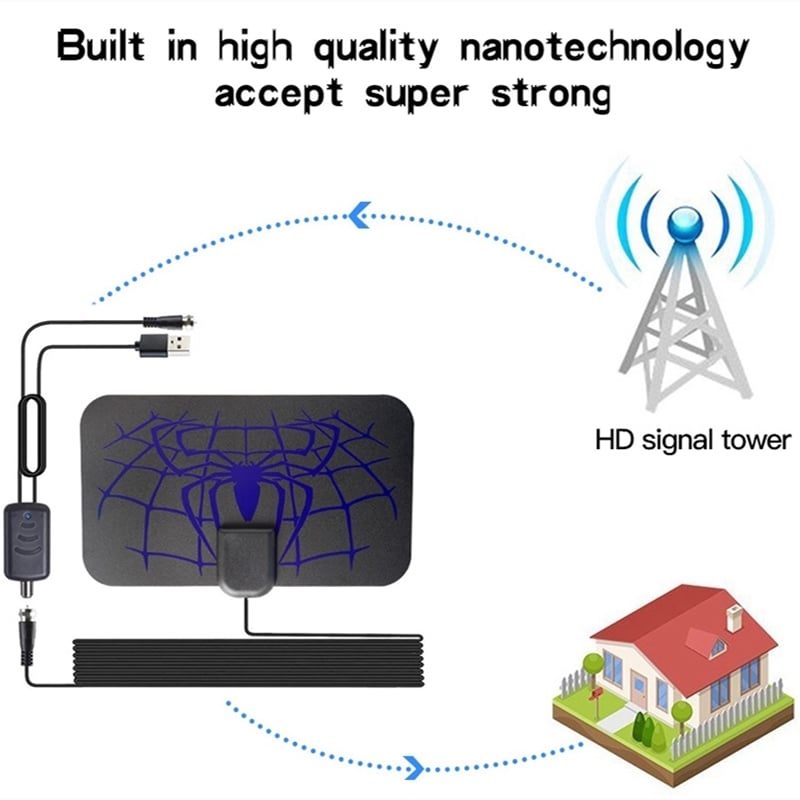 HDTV cable antenna 4K (5G chip, 🌎 can be used worldwide)