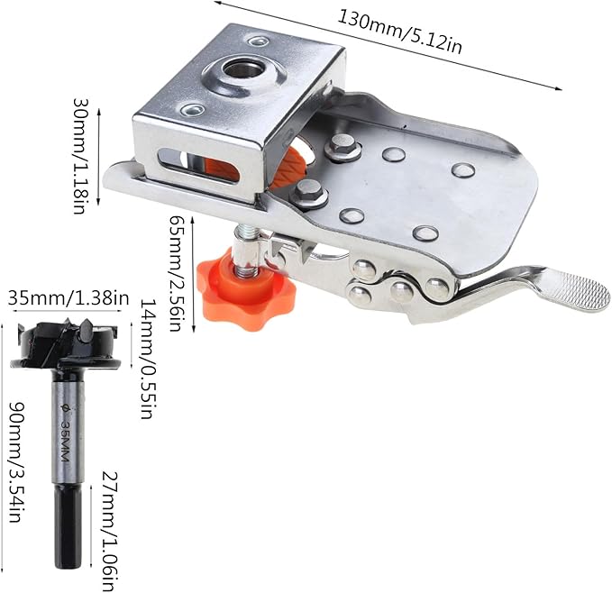 Woodworking Hinge Boring Jig Hole Opener Kit